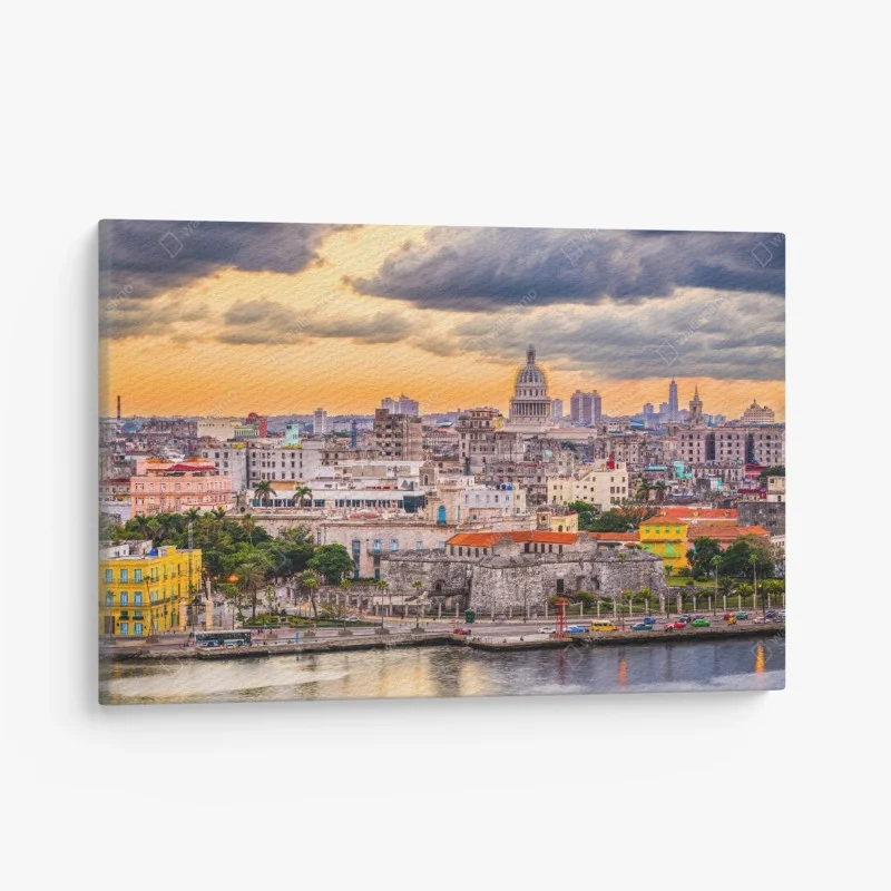 Obraz na płótnie Hawana panorama miasta o zachodzie słońca
