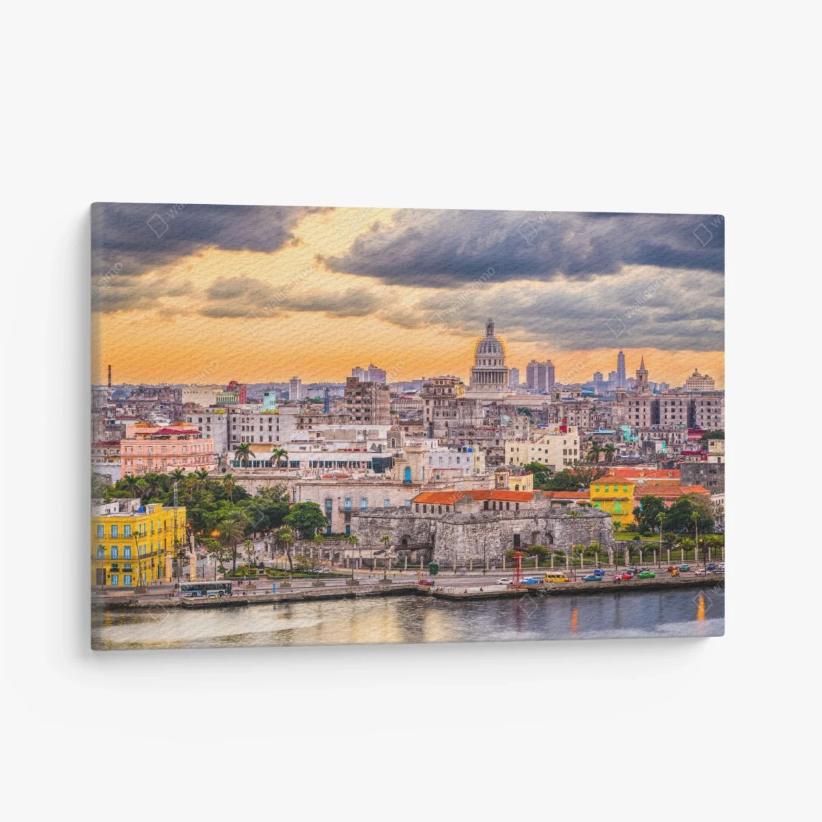 Obraz na płótnie Hawana panorama miasta o zachodzie słońca – Wallissimo® Obraz na płótnie Hawana panorama miasta o zachodzie słońca – Wallissimo®