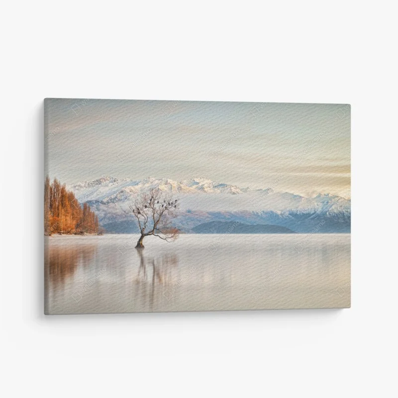 Obraz na płótnie samotne drzewo nad jeziorem Wanaka