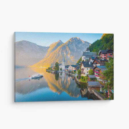 Obraz na płótnie poranny blask Hallstatt nad jeziorem – Wallissimo®