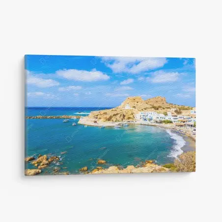Obraz na płótnie słoneczny port Finiki na wybrzeżu Karpathos – Wallissimo®