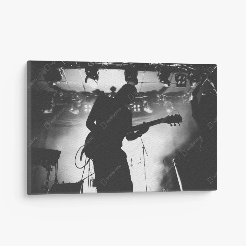 Obraz na płótnie silweta gitarzysty na koncercie