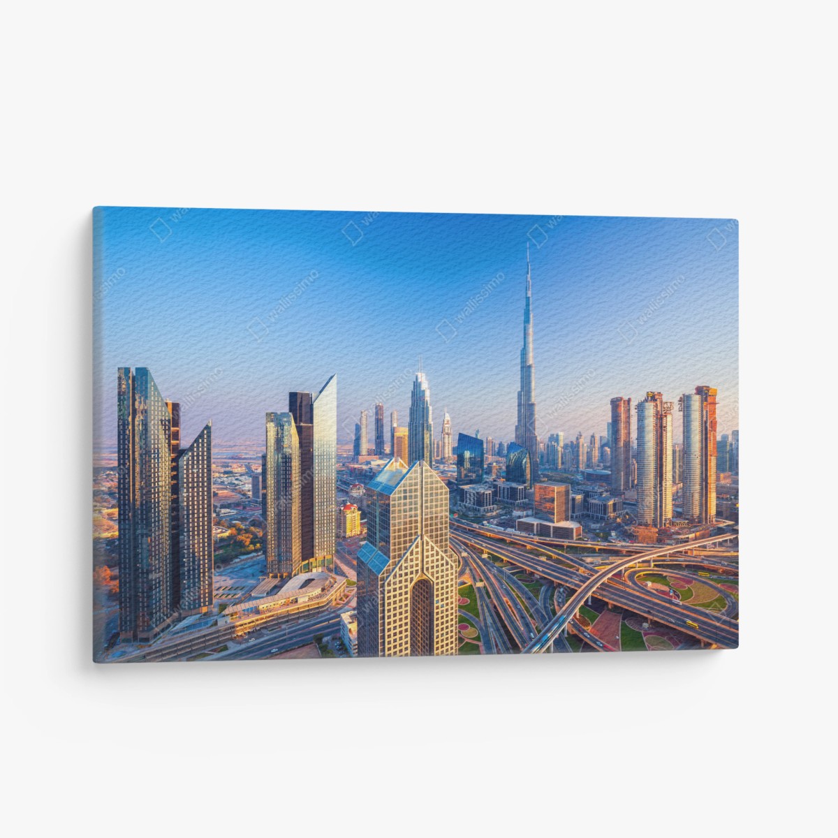 Obraz na płótnie panorama Dubaju z Burj Khalifa o zachodzie słońca – Wallissimo®