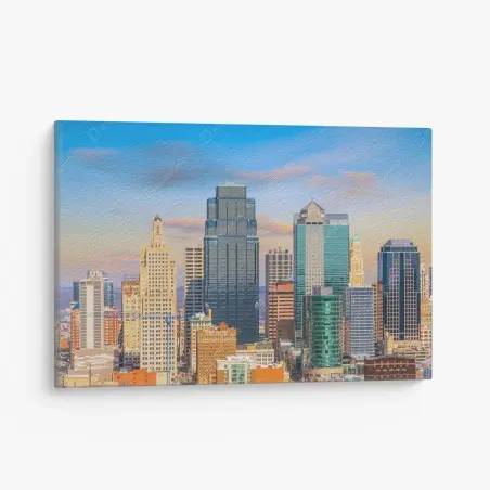Obraz na płótnie panorama Kansas City o zachodzie słońca – Wallissimo®