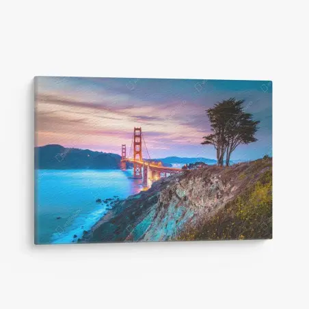 Obraz na płótnie Golden Gate Bridge o zmierzchu – Wallissimo®