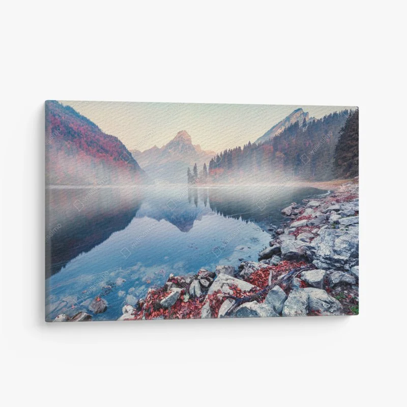 Obraz na płótnie mglisty jesienny poranek nad Obersee, Alpy Szwajcarskie