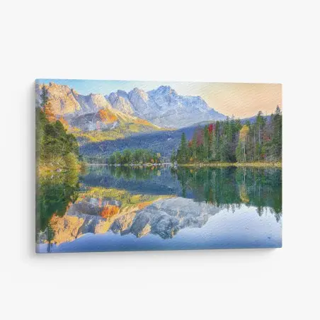 Obraz na płótnie jesienne odbicie na Eibsee przy Zugspitze – Wallissimo®