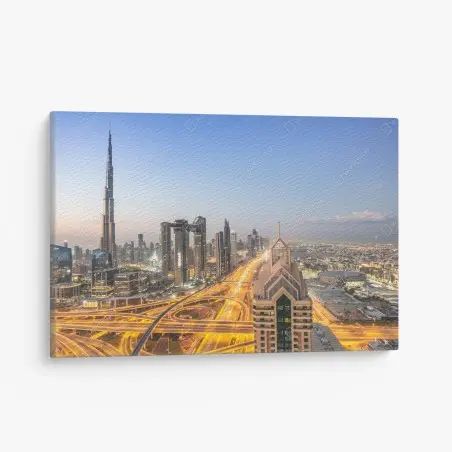 Obraz na płótnie panorama Dubaju o zmierzchu – Wallissimo®