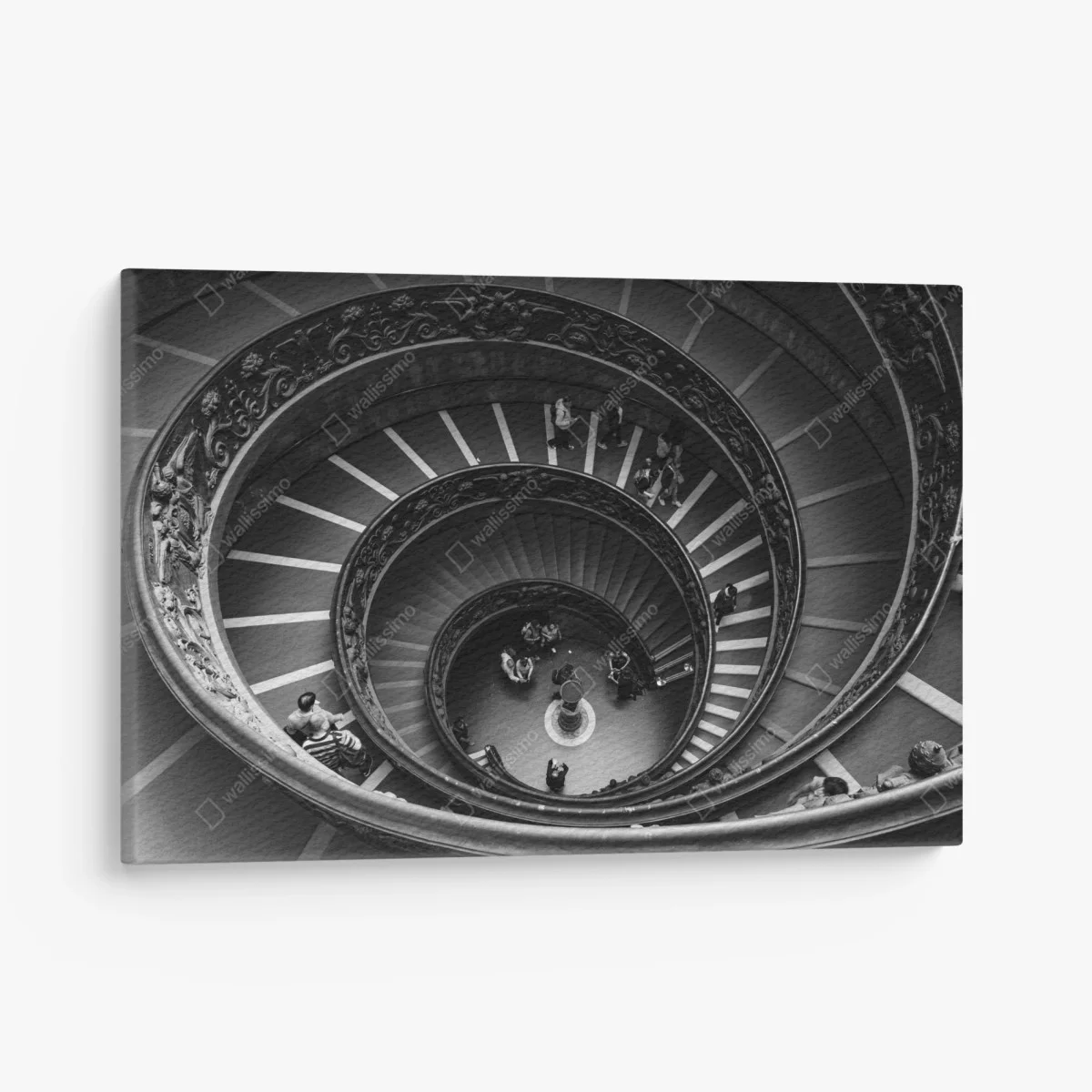 Obraz na płótnie dramtyczne spiralne schody w monochromii – Wallissimo® Obraz na płótnie dramtyczne spiralne schody w monochromii – Wallissimo®