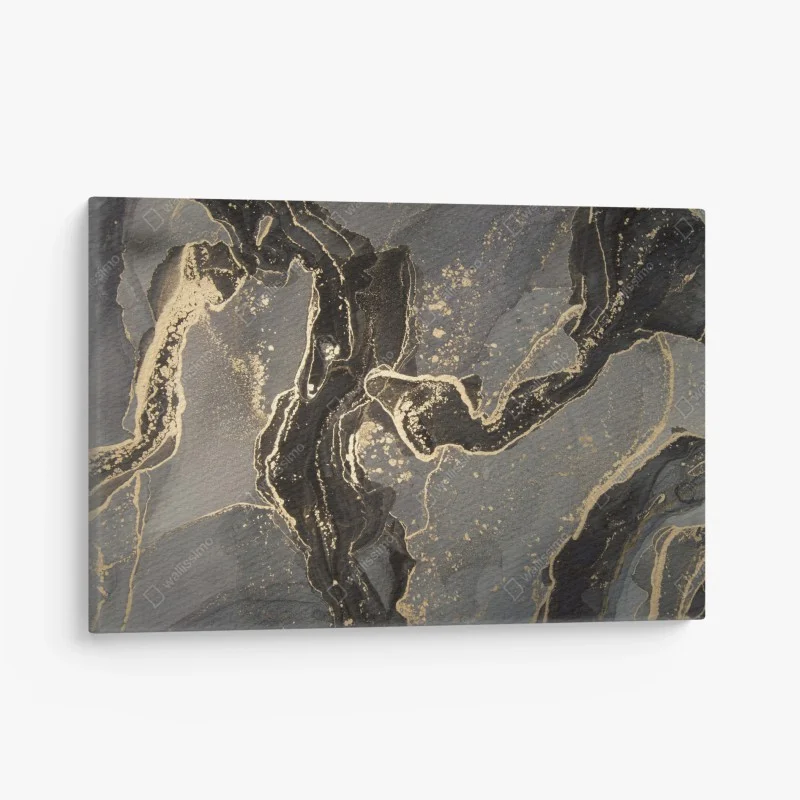 Obraz na płótnie luksusowy czarno-złoty marmur abstrakcyjny