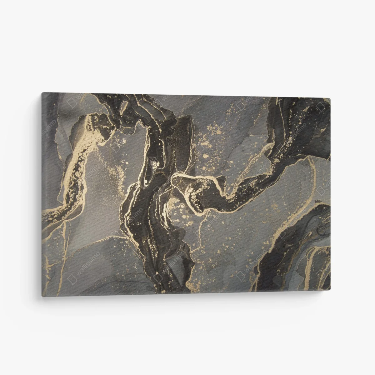 Obraz na płótnie luksusowy czarno-złoty marmur abstrakcyjny – Wallissimo® Obraz na płótnie luksusowy czarno-złoty marmur abstrakcyjny – Wallissimo®