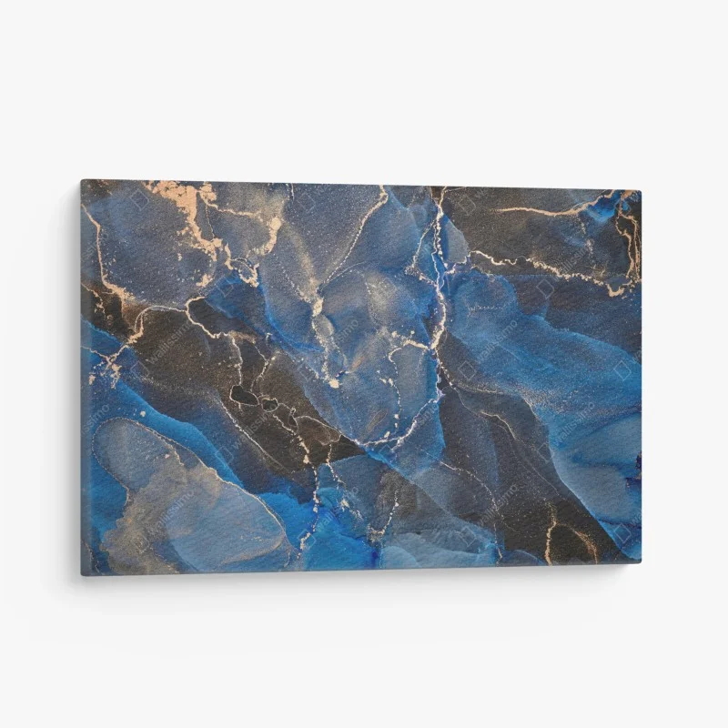 Obraz na płótnie luksusowe niebiesko-złote abstrakcyjne fale