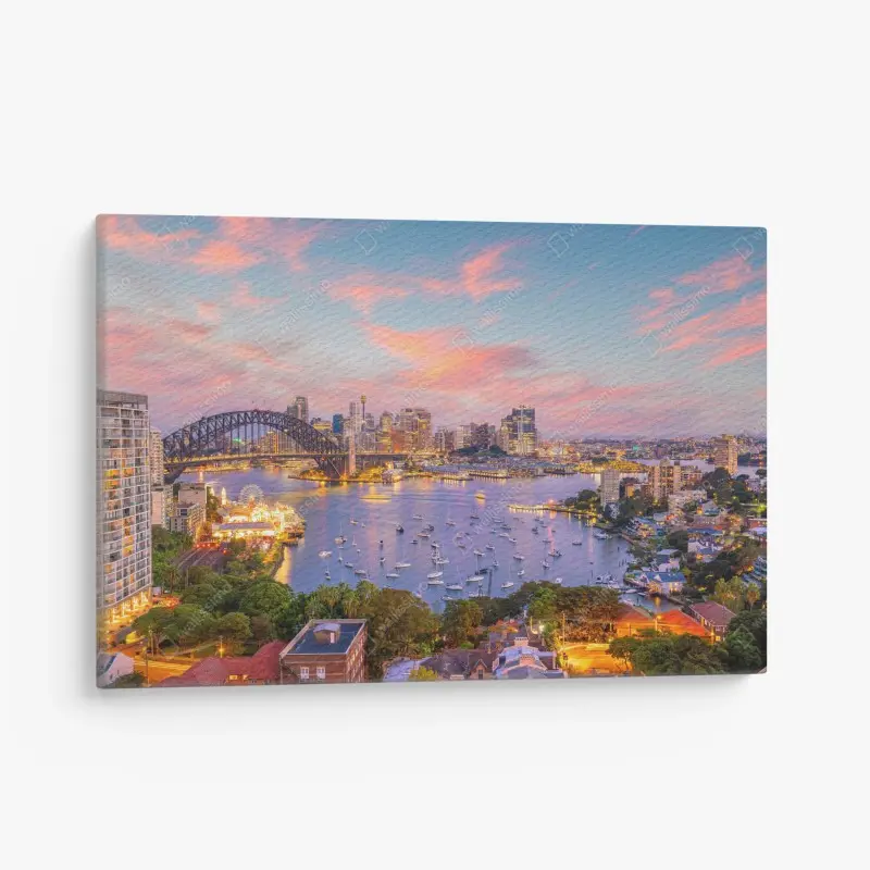 Obraz na płótnie zachód słońca nad Sydney