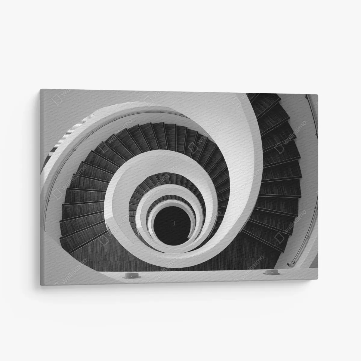 Obraz na płótnie spiralne schody w monochromie – Wallissimo® Obraz na płótnie spiralne schody w monochromie – Wallissimo®