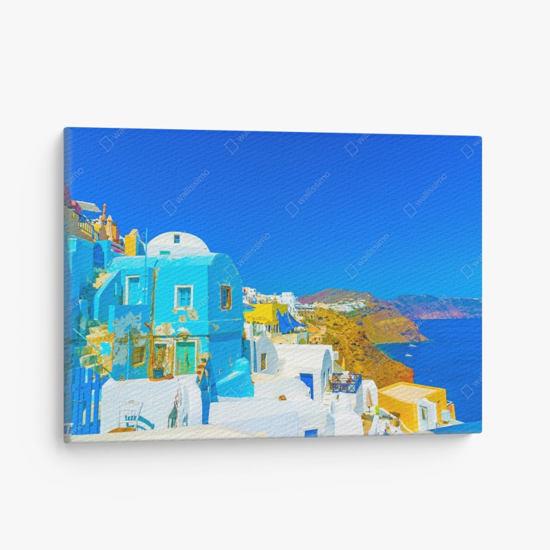 Obraz na płótnie słoneczny widok na Oia, Santorini