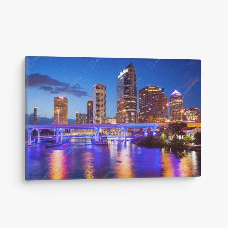 Obraz na płótnie panorama Tampa nocą
