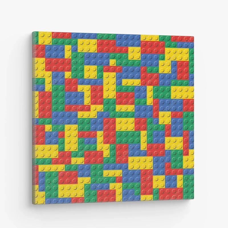 Obraz na płótnie kolorowy wzór klocków konstrukcyjnych