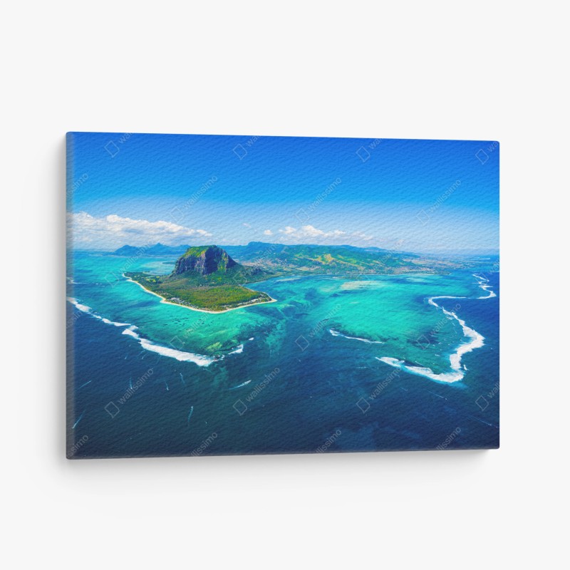 Obraz na płótnie panorama Le Morne nad laguną Mauritiusa