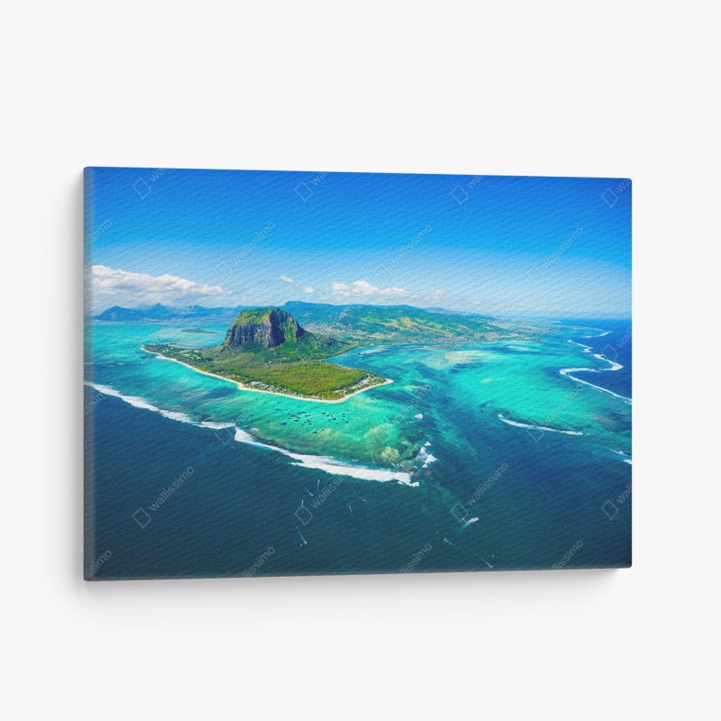 Obraz na płótnie Le Morne turkusowa laguna panorama