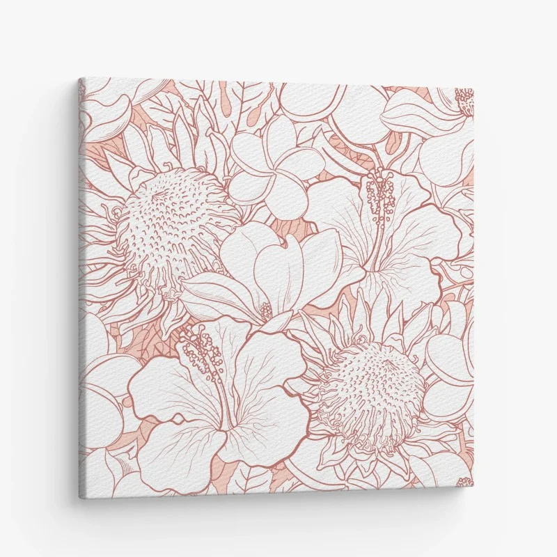 Obraz na płótnie delikatny koralowy wzór kwiatowy