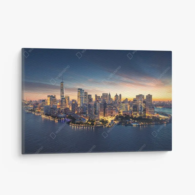 Obraz na płótnie Manhattan panorama o wschodzie słońca – Wallissimo® Obraz na płótnie Manhattan panorama o wschodzie słońca – Wallissimo®