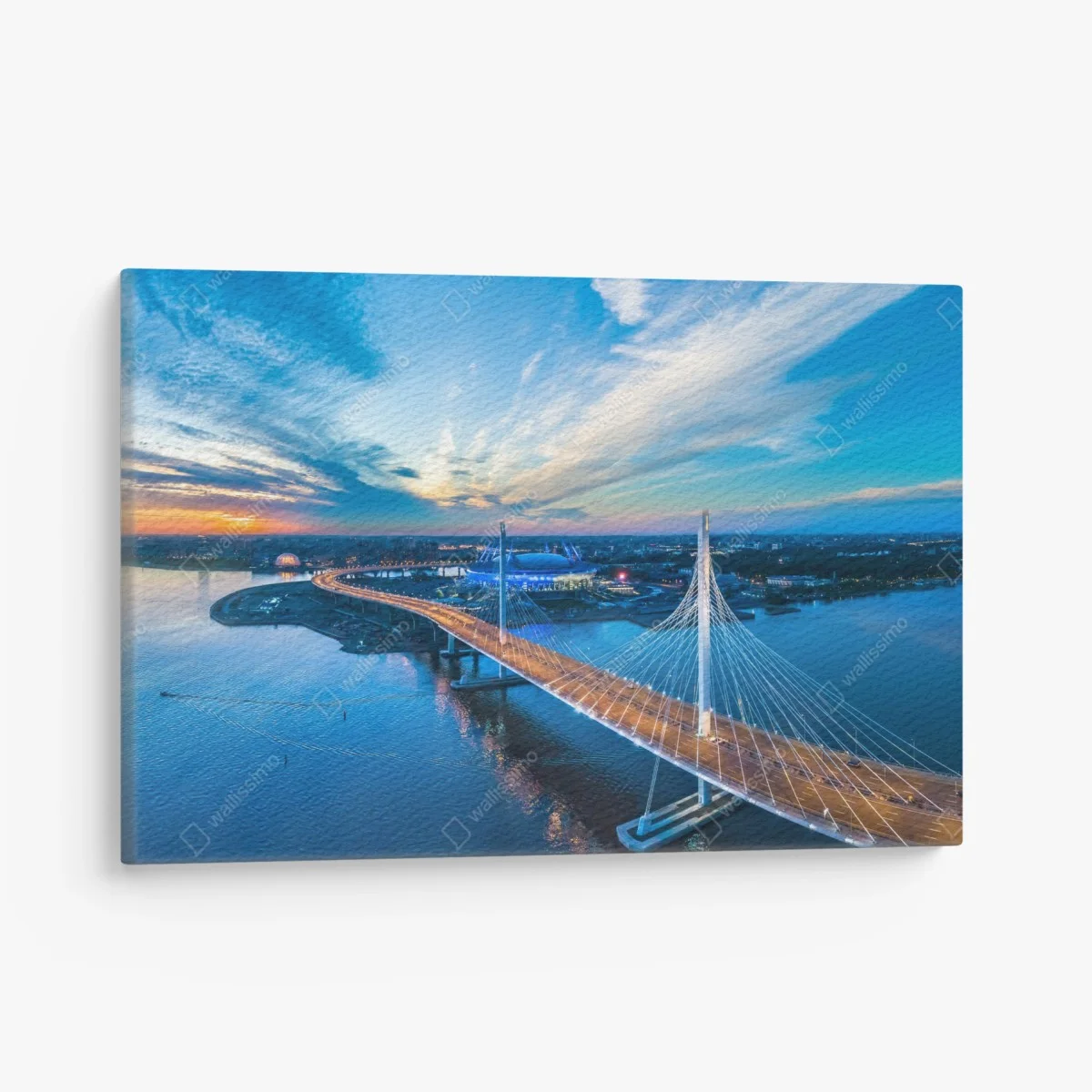 Obraz na płótnie Sankt Petersburg panorama mostu o zmierzchu – Wallissimo® Obraz na płótnie Sankt Petersburg panorama mostu o zmierzchu – Wallissimo®