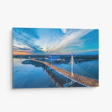 Obraz na płótnie Sankt Petersburg panorama mostu o zmierzchu – Wallissimo®