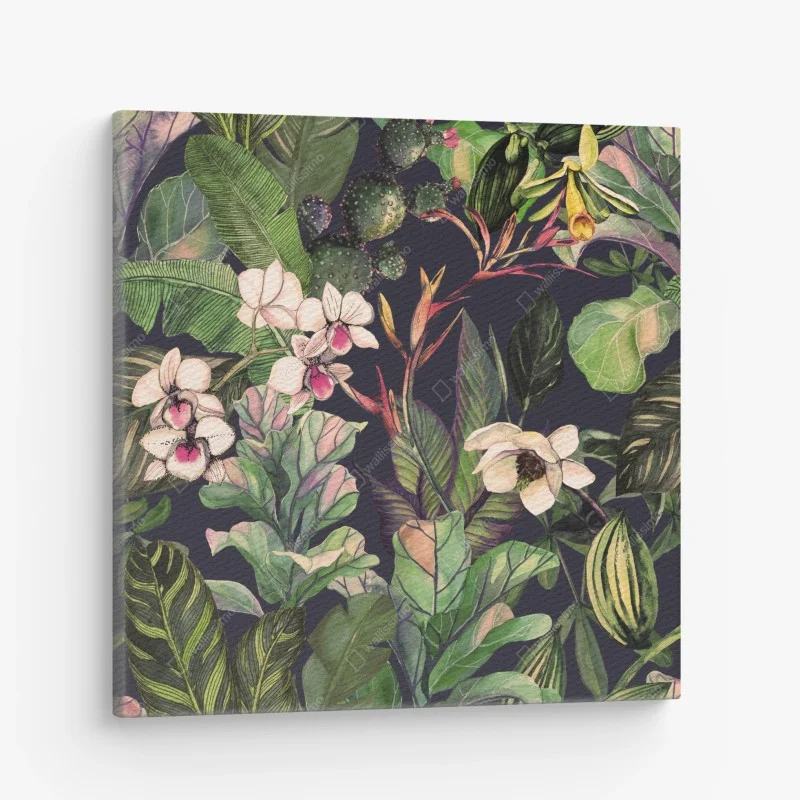 Obraz na płótnie tropikalny akwarelowy wzór botaniczny