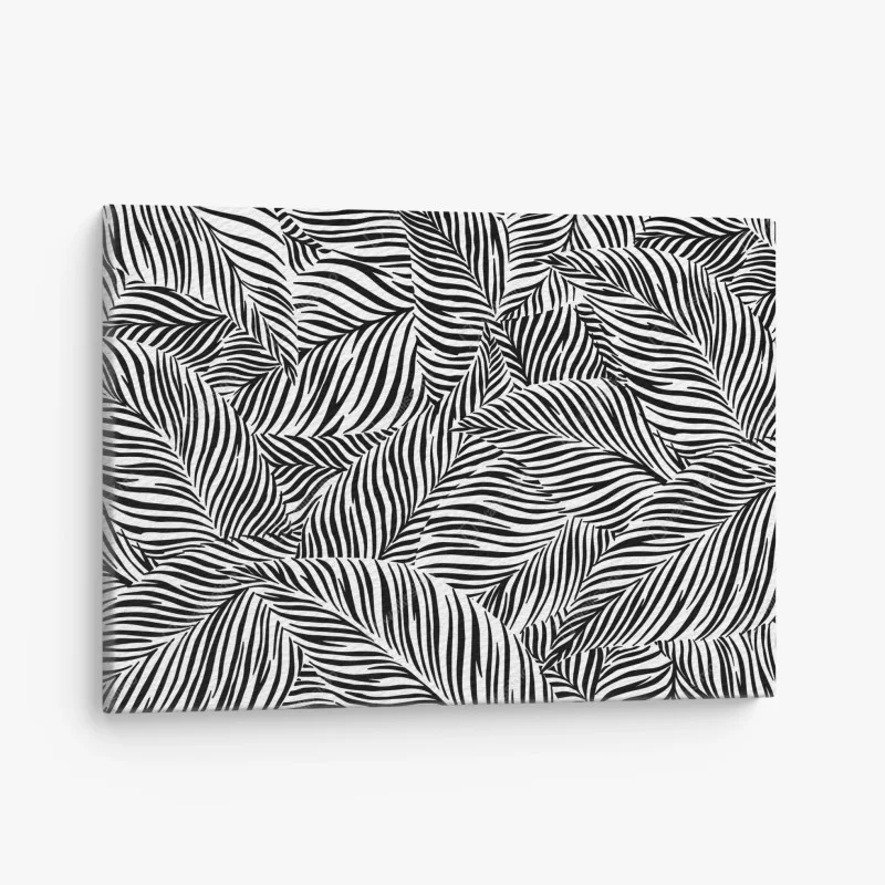 Obraz na płótnie monochromatyczny wzór tropikalnych liści