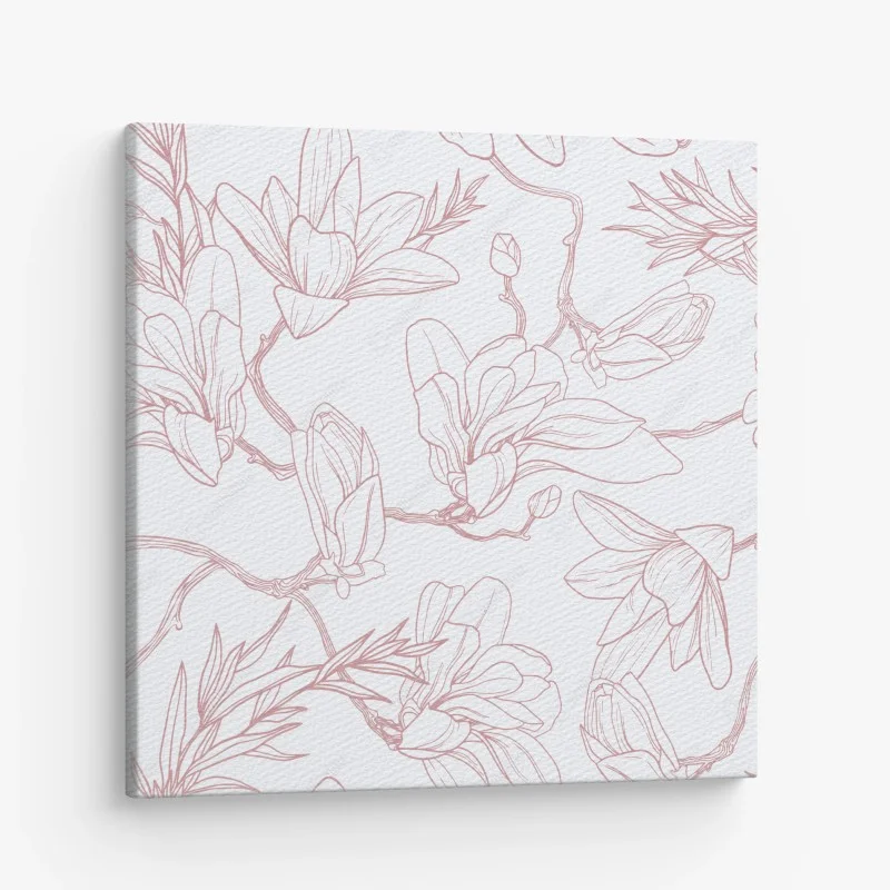 Obraz na płótnie delikatny wzór magnolii w miękkim różu