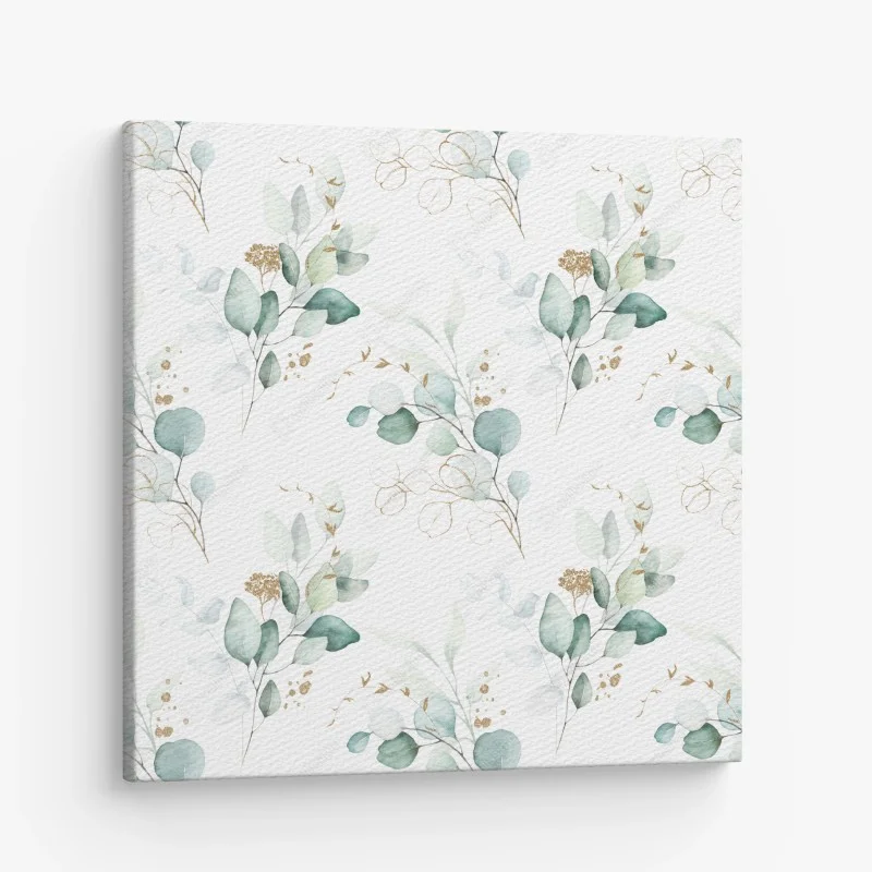 Obraz na płótnie akwarelowy wzór eukaliptusa w zieleni