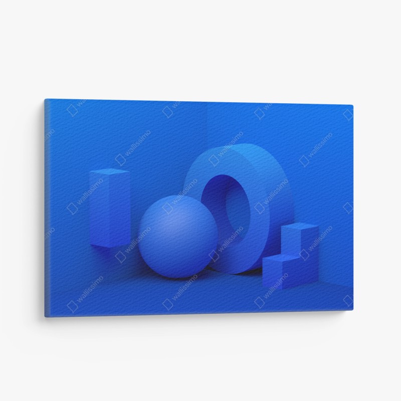 Obraz na płótnie niebieska geometryczna kompozycja 3d