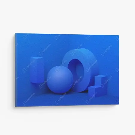 Obraz na płótnie niebieska geometryczna kompozycja 3d – Wallissimo®