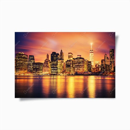 Plakat Nowy Jork panorama o zachodzie słońca – Wallissimo®