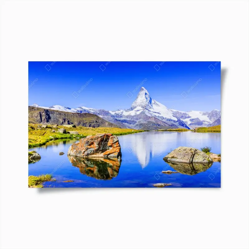Plakat Matterhorn odbicie w Stellisee, Zermatt