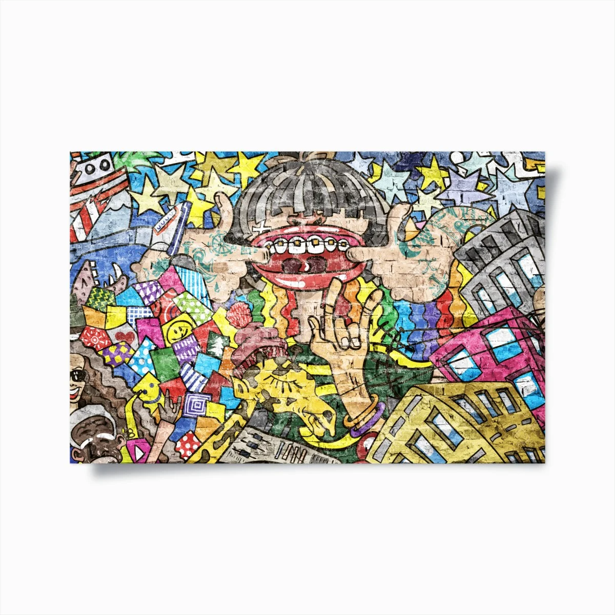Plakat kolorowy mural graffiti z zabawną postacią – Wallissimo® Plakat kolorowy mural graffiti z zabawną postacią – Wallissimo®