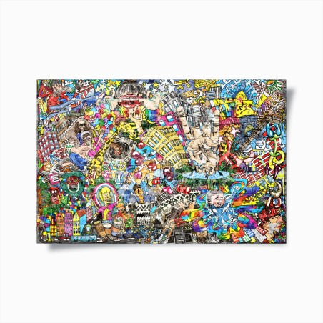 Plakat kolorowy miejski mural muzyczny – Wallissimo®