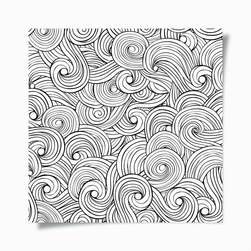 Plakat czarno-biały wzór ze spiralami