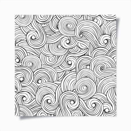Plakat czarno-biały wzór ze spiralami – Wallissimo®
