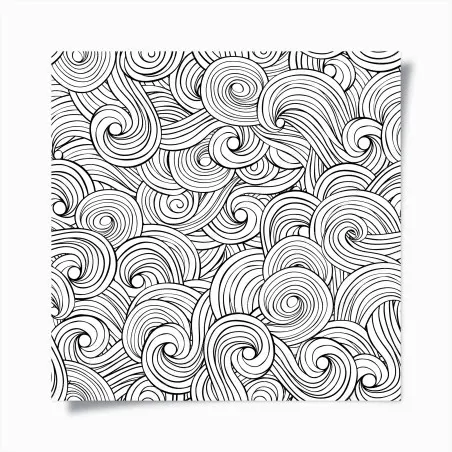 Plakat czarno-biały wzór ze spiralami – Wallissimo®