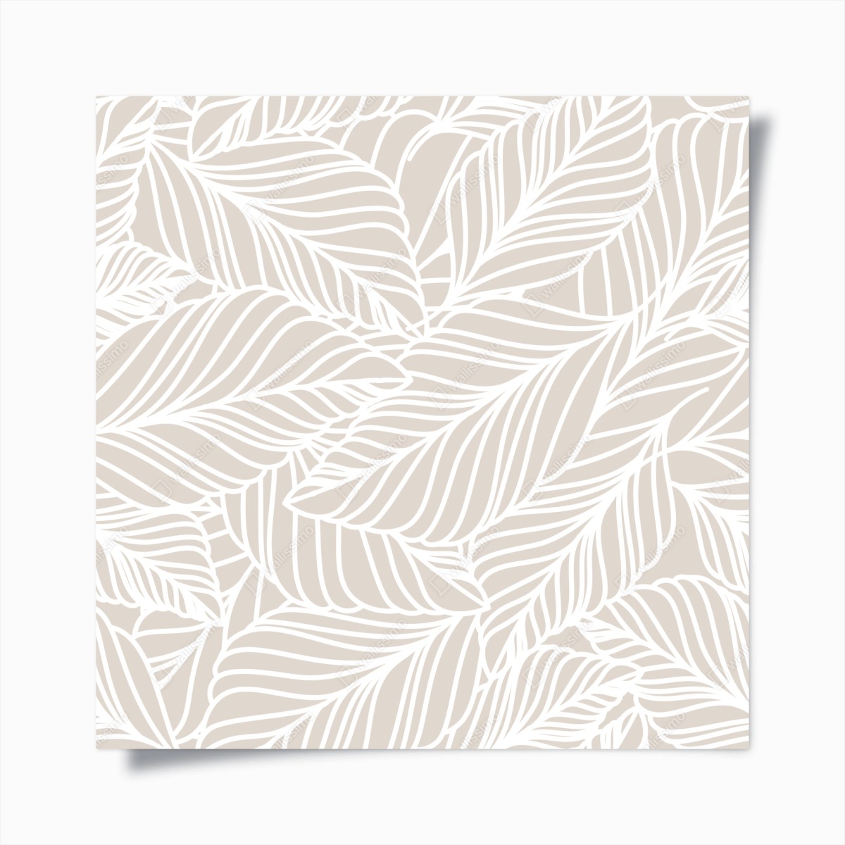 Plakat beżowy botaniczny wzór liści – Wallissimo®