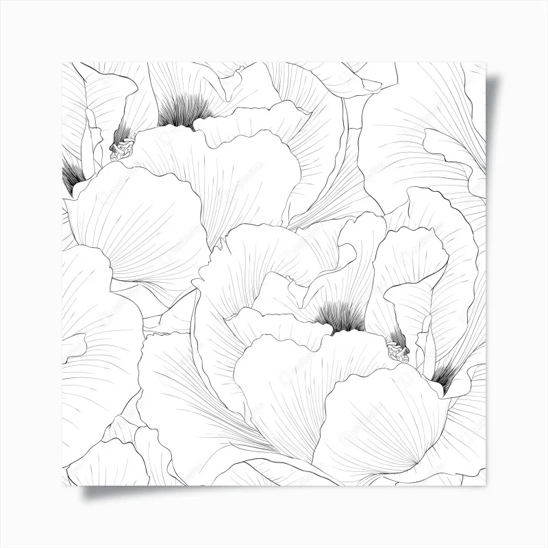 Plakat delikatny botaniczny rysunek kwiatowy