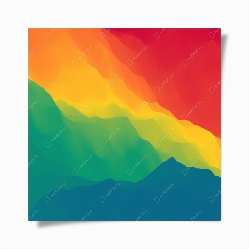 Plakat żywy warstwowy gradient górski