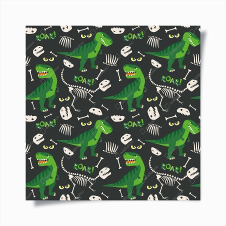Plakat wesoły zielony t-rex wzór – Wallissimo®