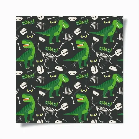 Plakat wesoły zielony t-rex wzór – Wallissimo®