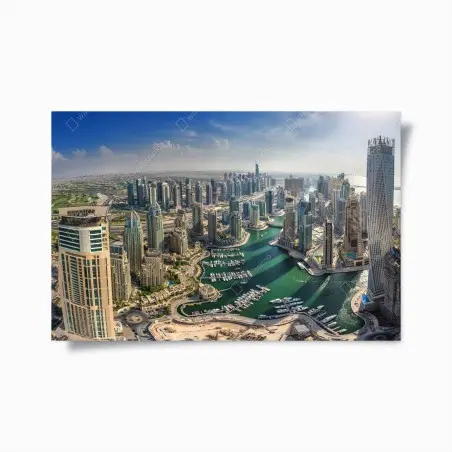 Plakat Dubaj Marina panorama miasta – Wallissimo®