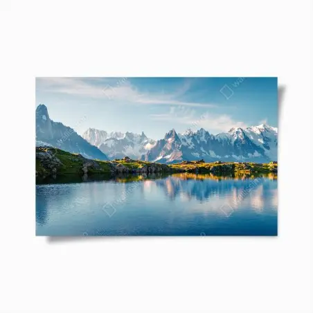 Plakat panorama Lac Blanc i Mont Blanc – Wallissimo®