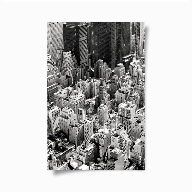 Plakat Manhattan widok z lotu ptaka w monochromie