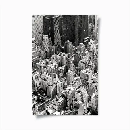 Plakat Manhattan widok z lotu ptaka w monochromie – Wallissimo®