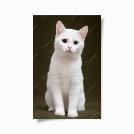 Plakat uroczy portret białego kota – Wallissimo®
